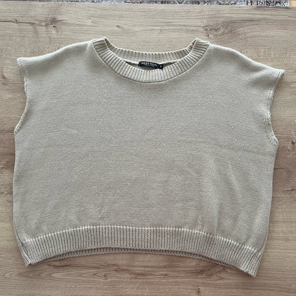 Boxy Cropped Knitted Sweater Vest